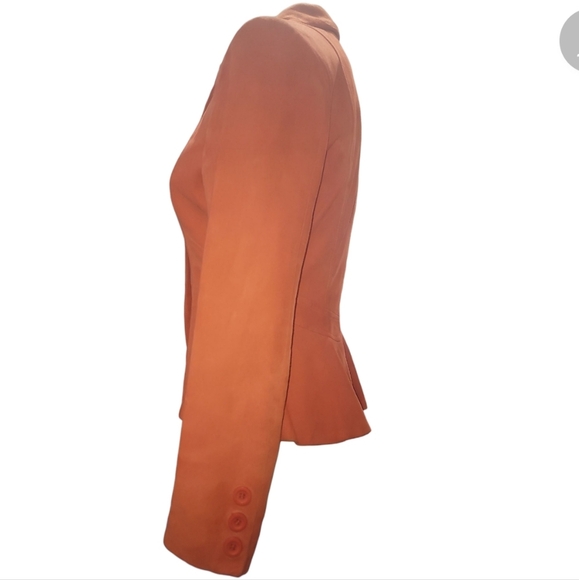 Identify Orange suede leather Jacket blazer xs - Picture 5 of 6